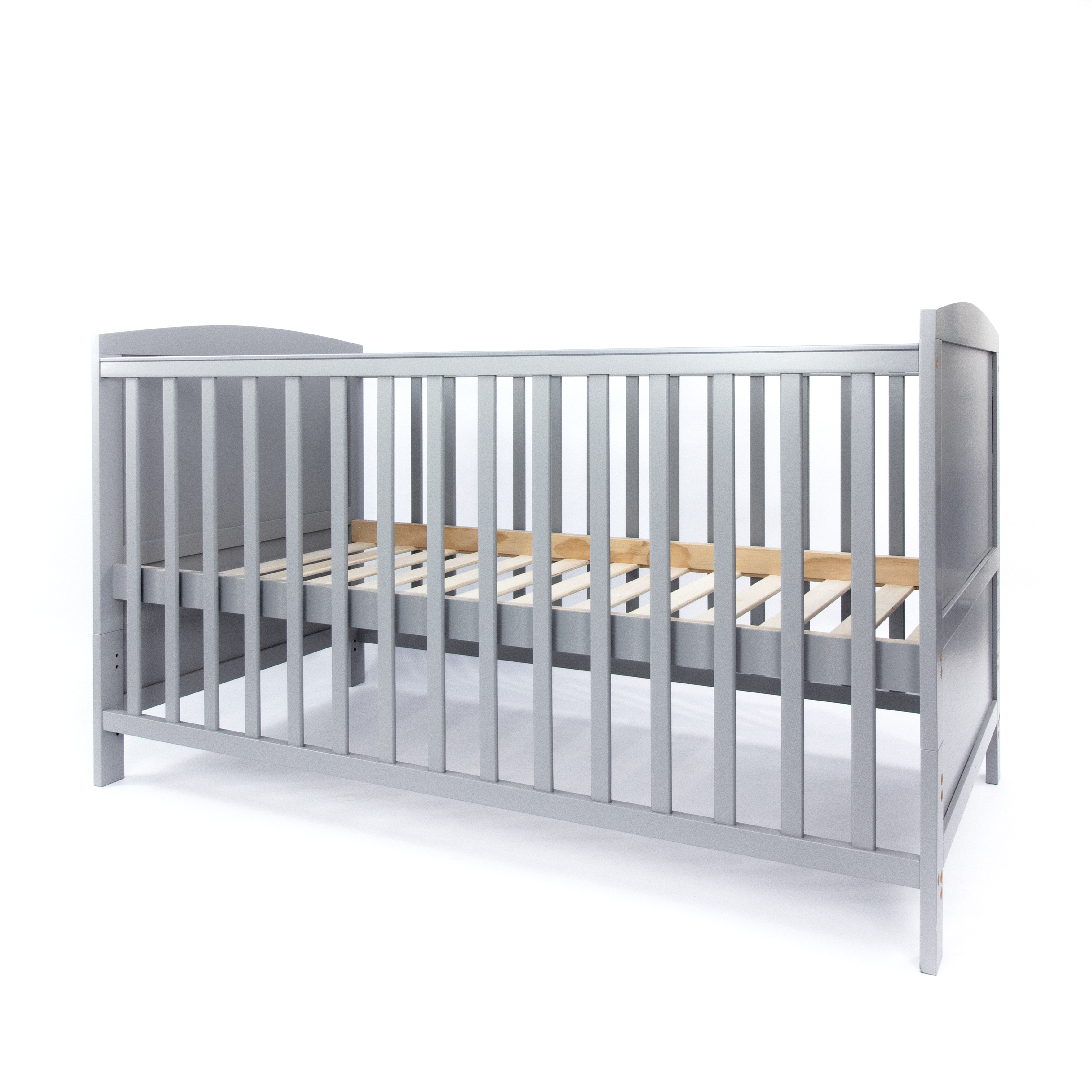 Babybett Mika 70x140, grau, umbaubar + höhenverstellbar