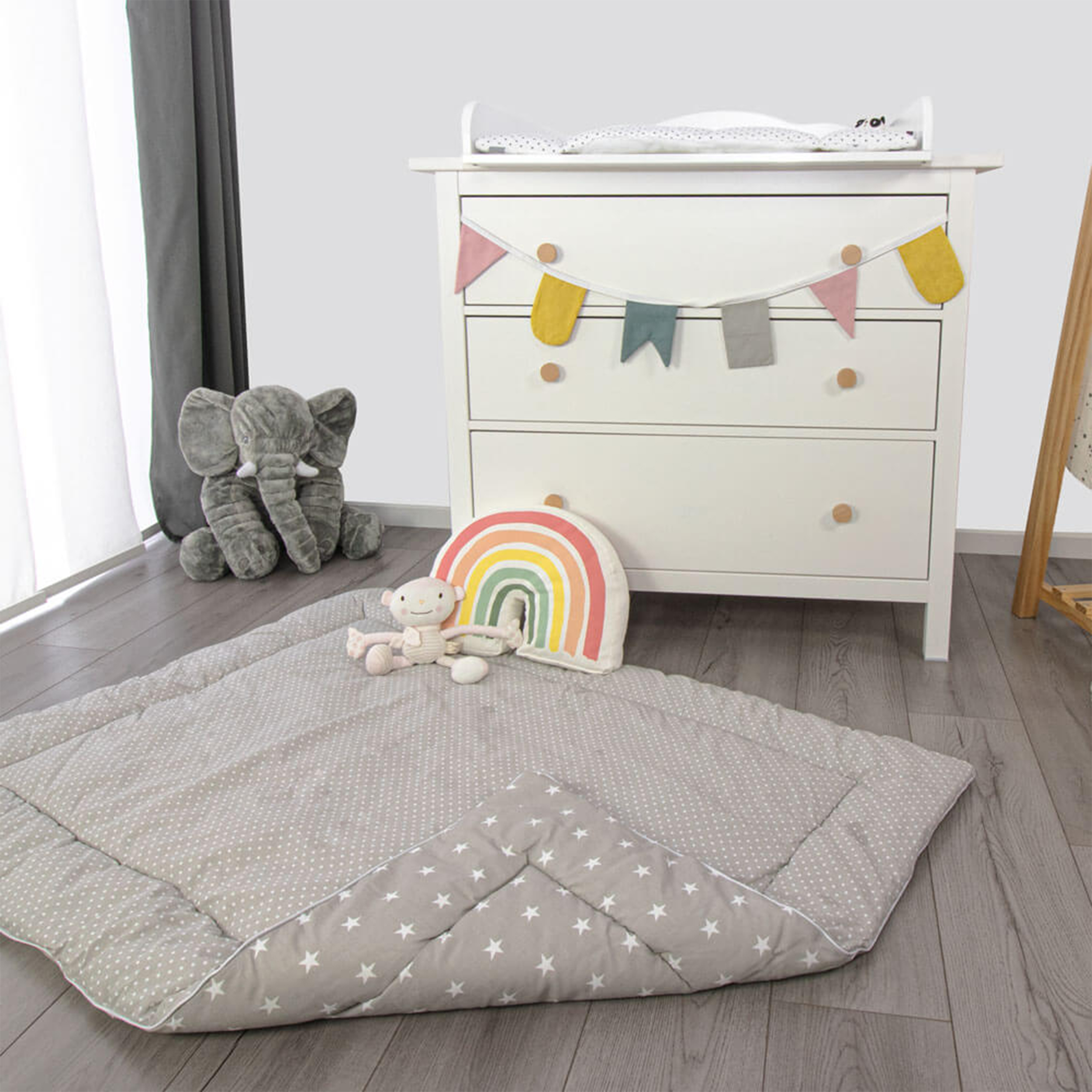 Play mat Frida, grey, 140x100cm