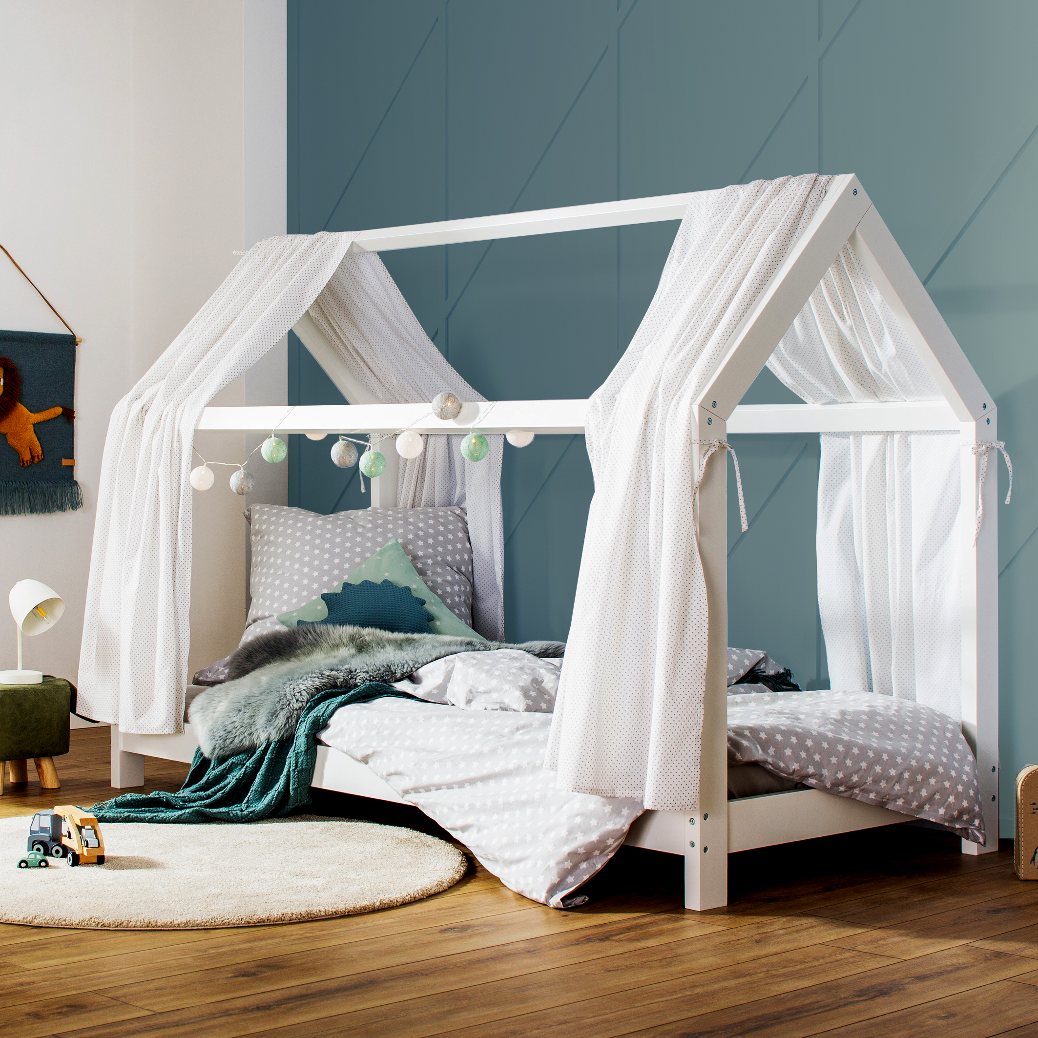 Hausbett Finn 90x200 weiß