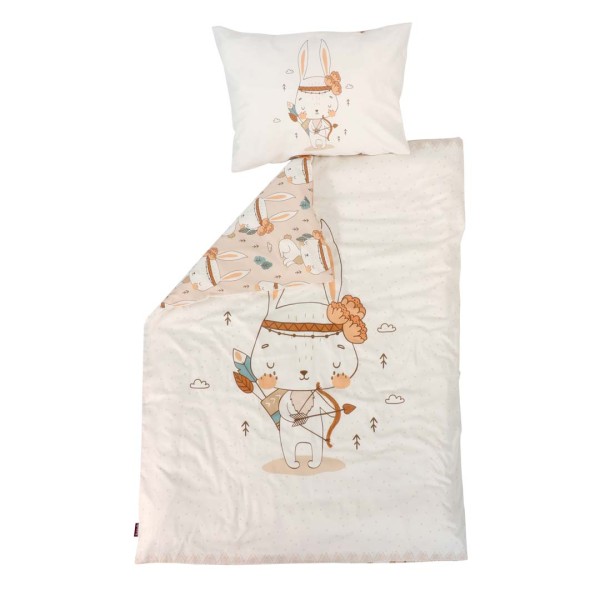 Daina children&#039;s bed linen set, beige, rabbit, 100x135cm