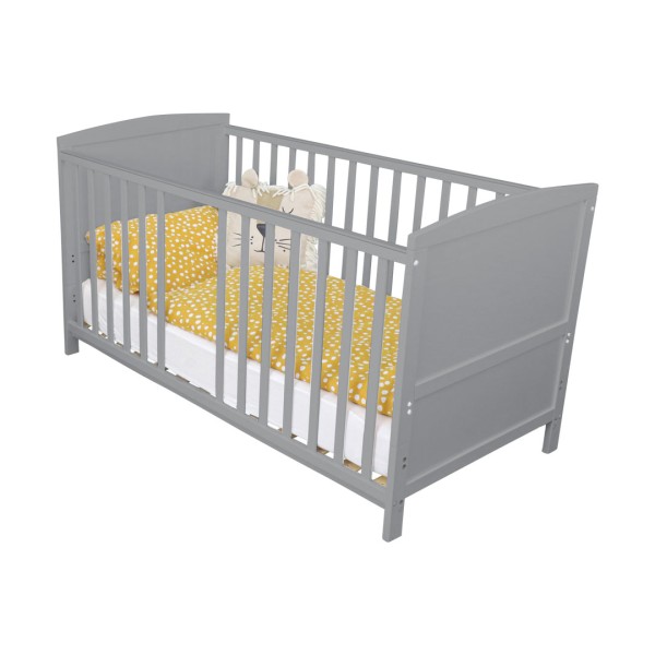 Baby cot Mika, grey, 140x70 cm