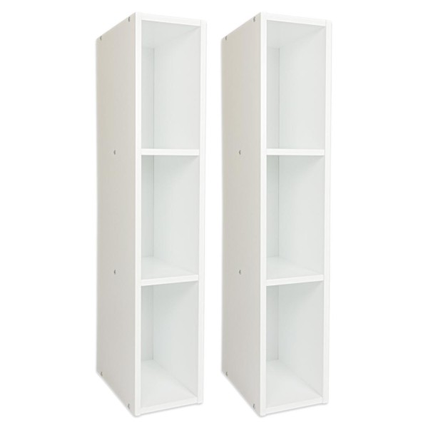Storage shelf Lasse for Ikea Hemnes, set of two, white, 19x30x93 cm 