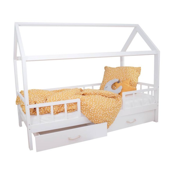 House bed Carlotta with drawers, white, 90x200cm
