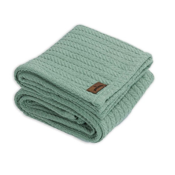 Knitted Blanket Ilvy jade green 72x100 cm Plait Pattern Blanket